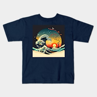 Vintage Kanagawa Wave T-Shirt Kids T-Shirt